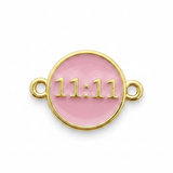 Dije 11:11 Rosado Para Pulsera Dorado Rodinado