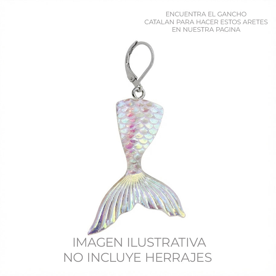 Dije Acrílico Cola De Sirena Blanca Boreal