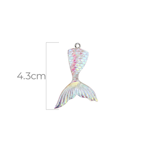 Dije Acrílico Cola De Sirena Blanca Boreal