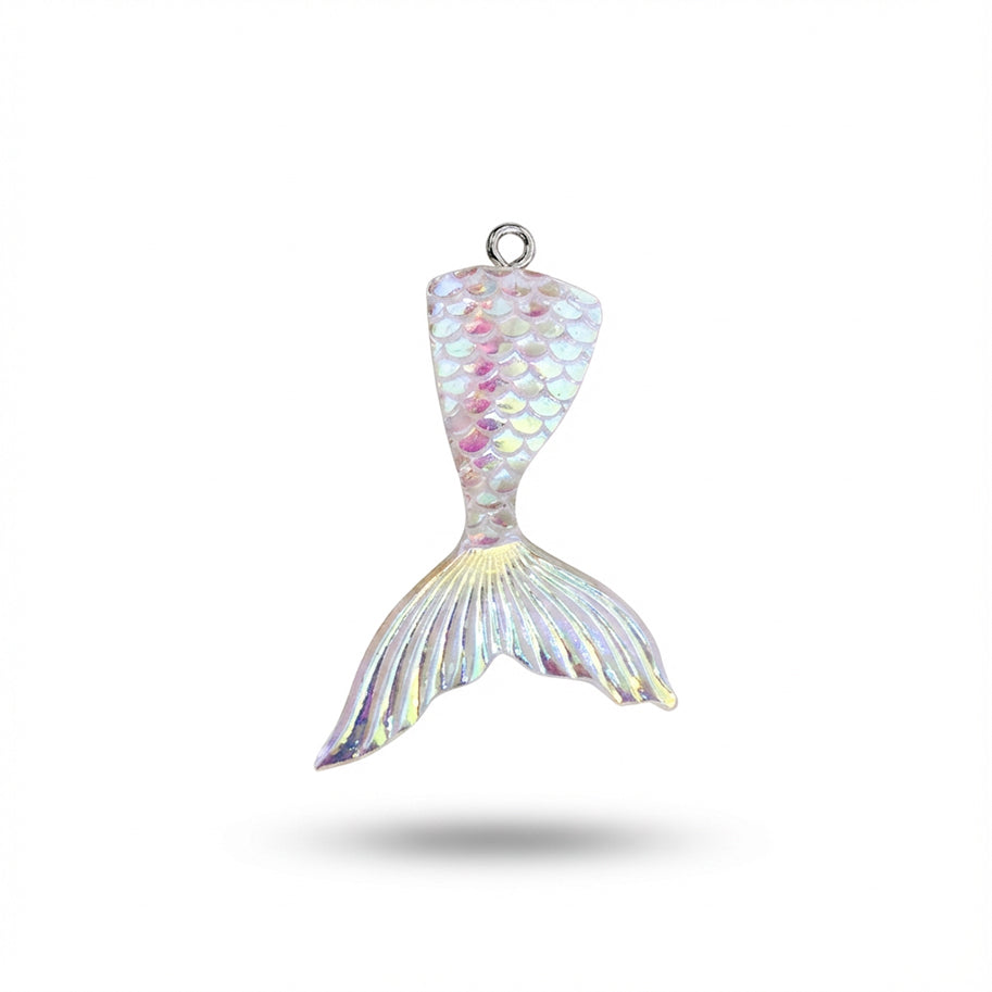 Dije Acrílico Cola De Sirena Blanca Boreal