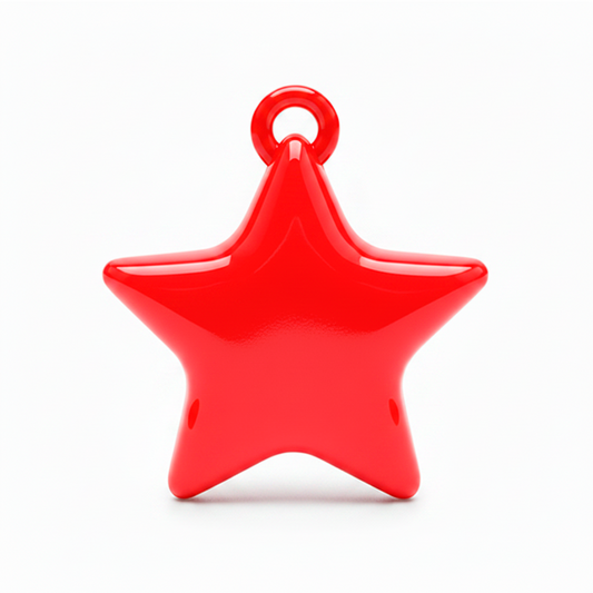 Dije Acrilico Estrella 1 Tono Rojo