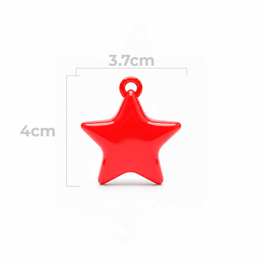 Dije Acrilico Estrella 1 Tono Rojo