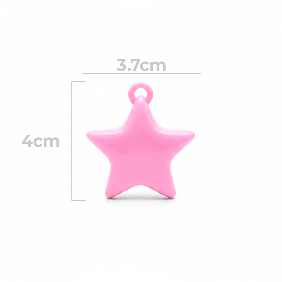 Dije Acrilico Estrella 1 Tono Rosado