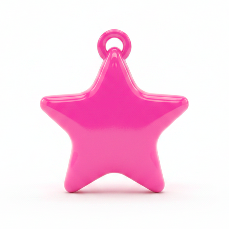 Dije Acrilico Estrella 1 Tono Fucsia