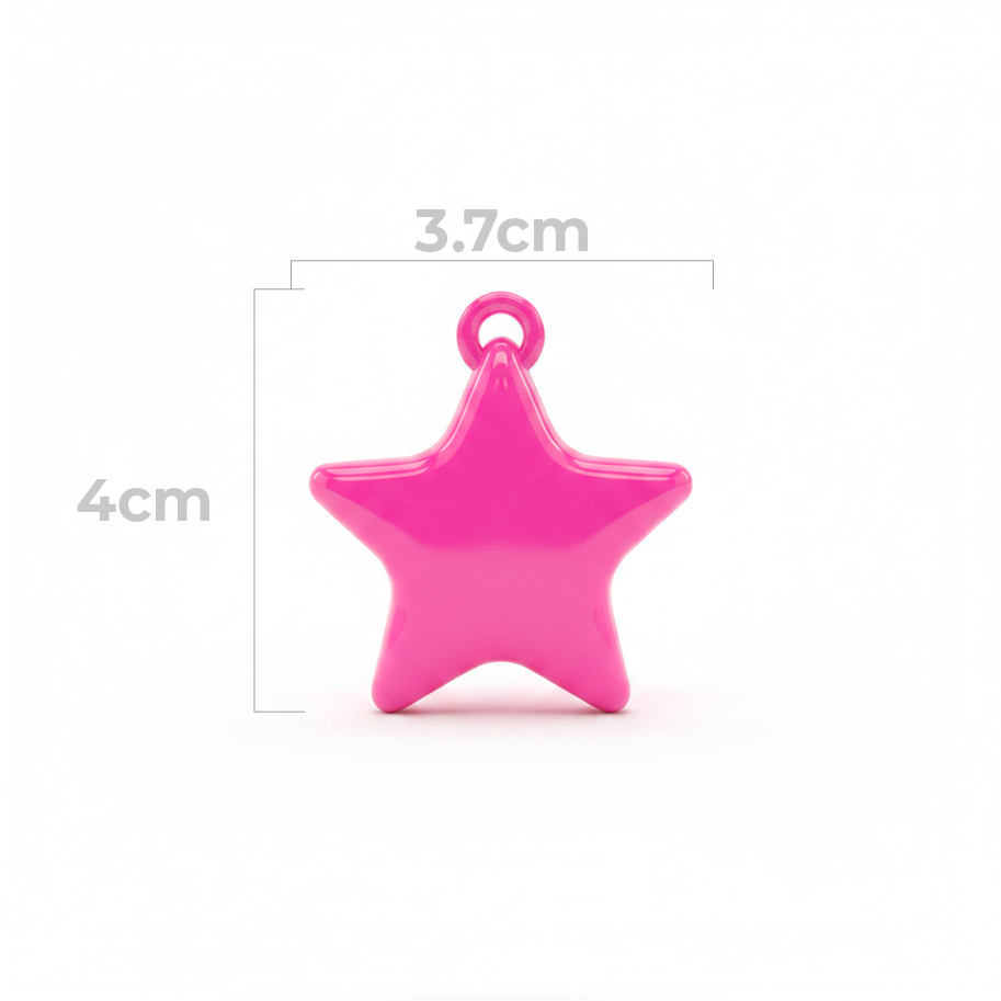 Dije Acrilico Estrella 1 Tono Fucsia