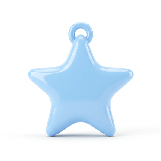 Dije Acrilico Estrella 1Tono azul claro