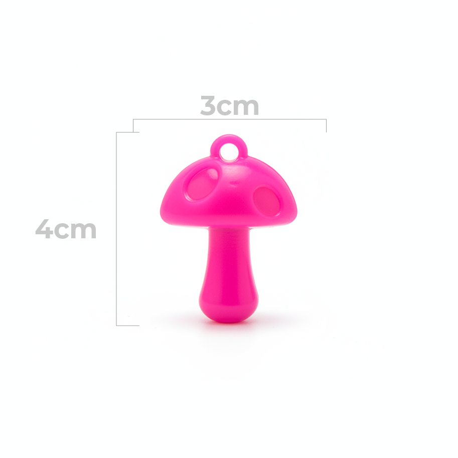 Dije Acrilico Hongo 1 Tono Fucsia
