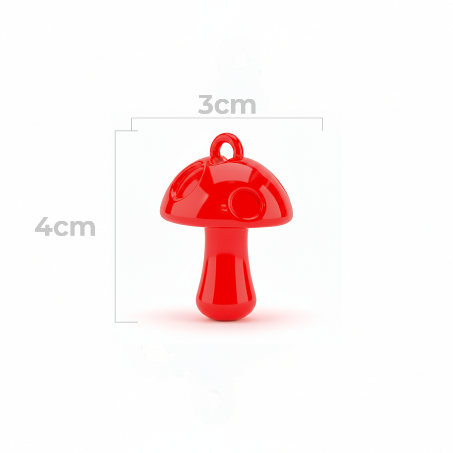 Dije Acrilico Hongo 1 Tono Rojo