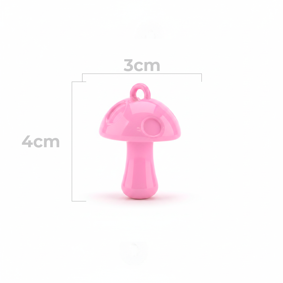 Dije Acrilico Hongo 1 Tono Rosado