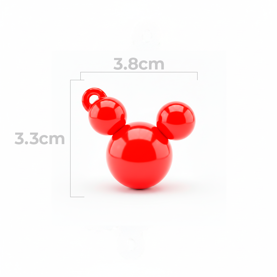 Dije Acrilico Mickey 1 Tono Rojo