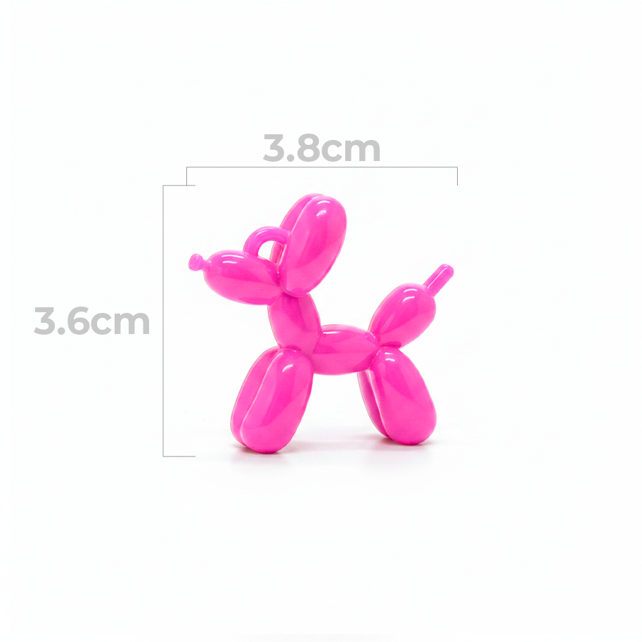Dije Acrilico Perro Globo 1 Tono Fucsia