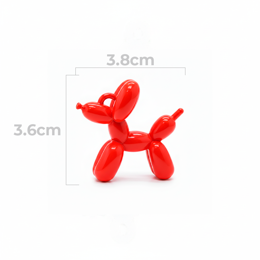 Dije Acrilico Perro Globo 1 Tono Rojo
