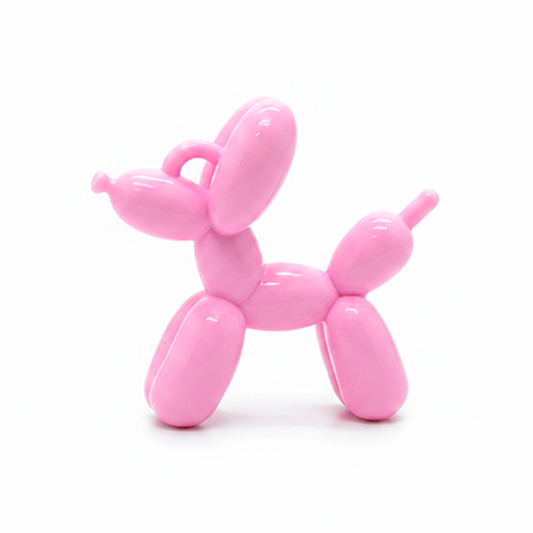 Dije Acrilico Perro Globo 1 Tono Rosado