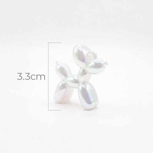 Dije Acrílico Perro Globo Blanco Perlado Boreal