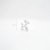 Dije Acrílico Perro Globo Blanco Perlado Boreal