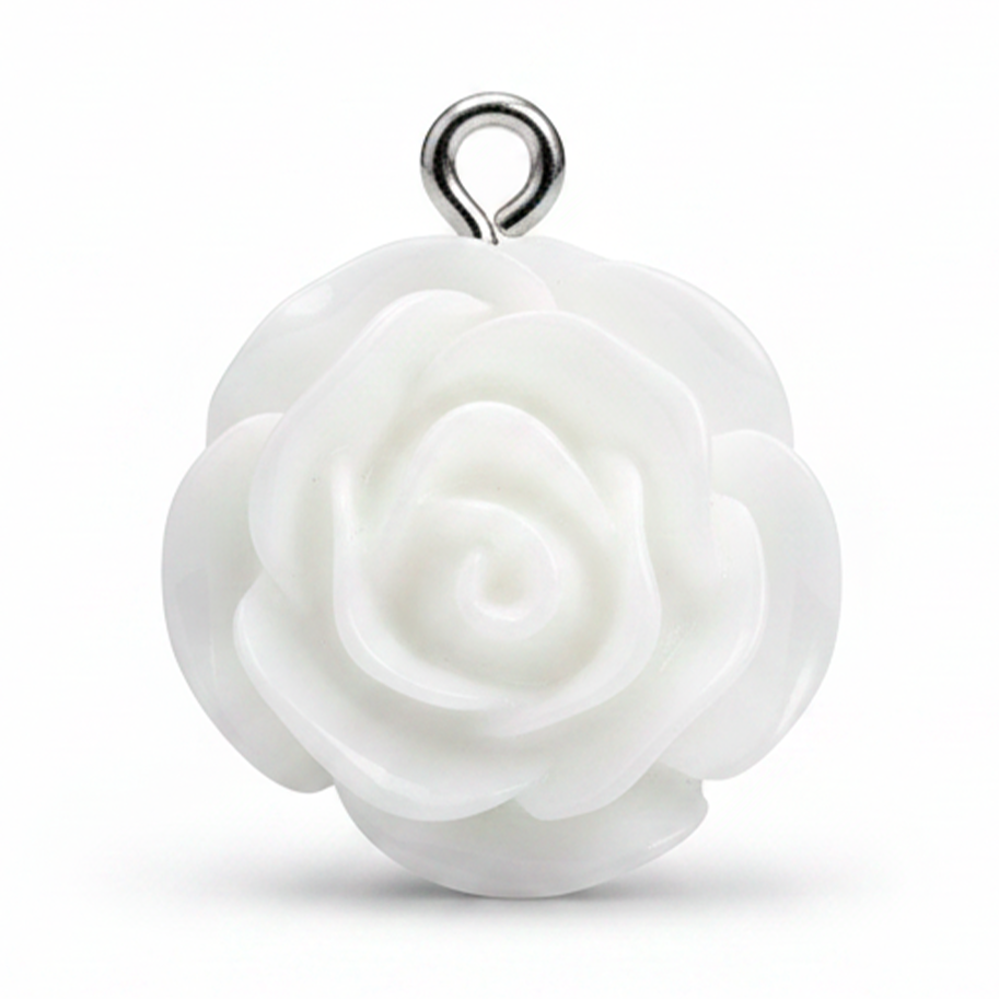 Dije Acrilico Rosa Blanca