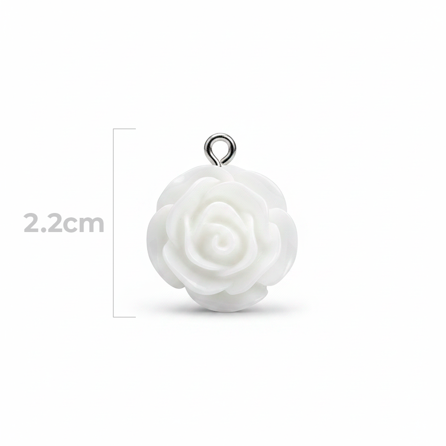 Dije Acrilico Rosa Blanca