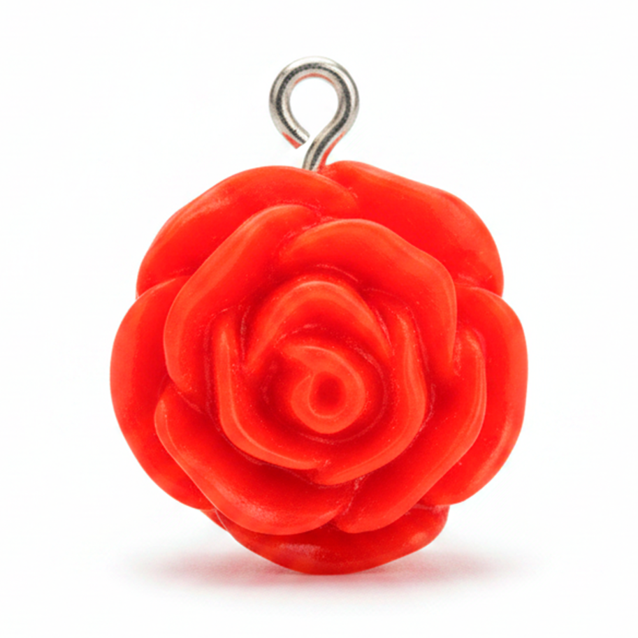 Dije Acrilico Rosa Roja
