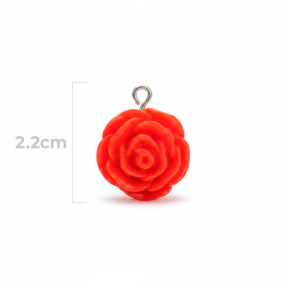 Dije Acrilico Rosa Roja