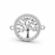 Dije Arbol De Vida Circulo Plateado Rodinado