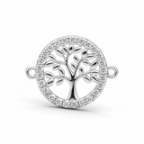 Dije Arbol De Vida Circulo Plateado Rodinado