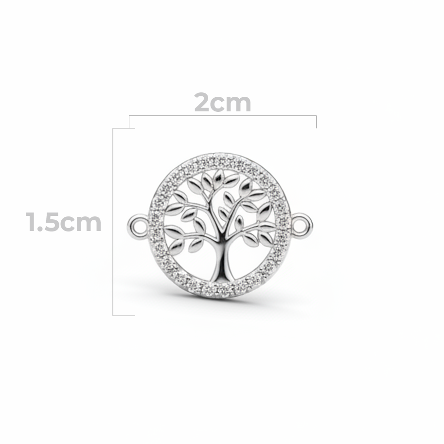 Dije Arbol De Vida Circulo Plateado Rodinado