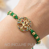 Dije Arbol De Vida Circulo dorado Rodinado