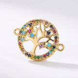 Dije Arbol De Vida Circulo dorado Rodinado