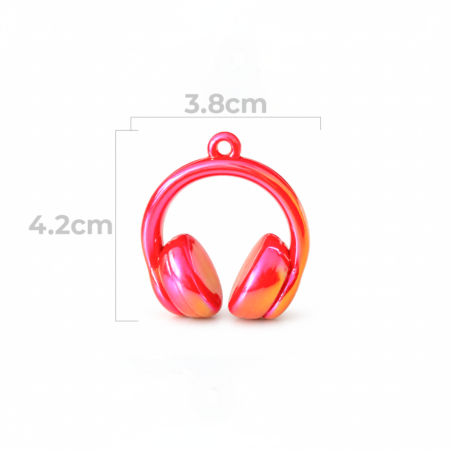 Dije Audifonos Chunky Rojo Perlado AB