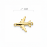 Dije Avion Liso Pulsera Dorado Rodinado