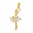 Dije Bailarina Piedra Blanca Dorado Rodinado