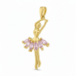 Dije Bailarina Piedra Rosada Dorado Rodinado