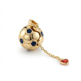 Dije Balón Con Dije Corazón Adentro Dorado Rodinado