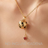 Dije Balón Con Dije Corazón Adentro Dorado Rodinado