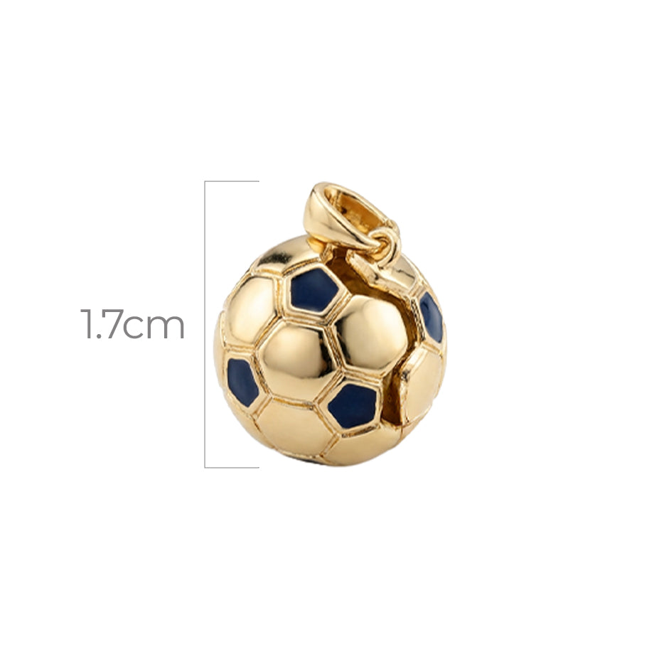 Dije Balón Con Dije Corazón Adentro Dorado Rodinado