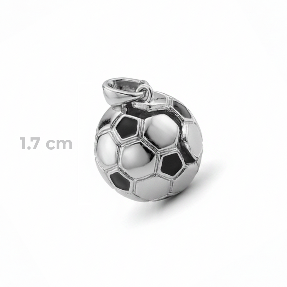Dije Balón Con Dije Corazón Adentro Plateado Rodinado
