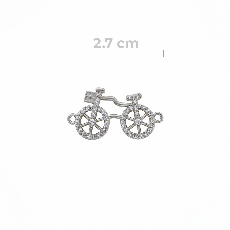Dije Bicicleta Plateado Rodinado