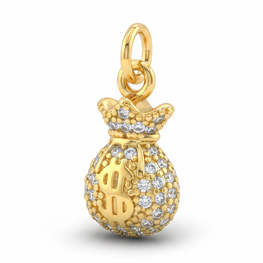 Dije Bolsa De Dinero Dorado Rodinado