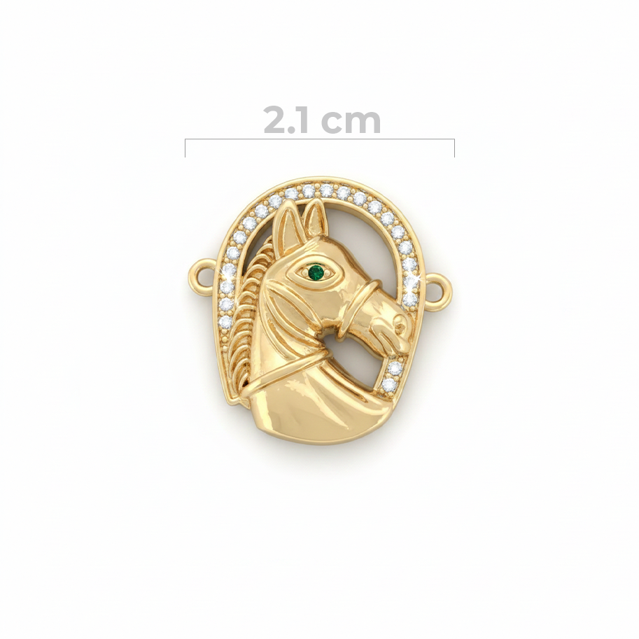Dije Caballo Herradura Dorado Rodinado