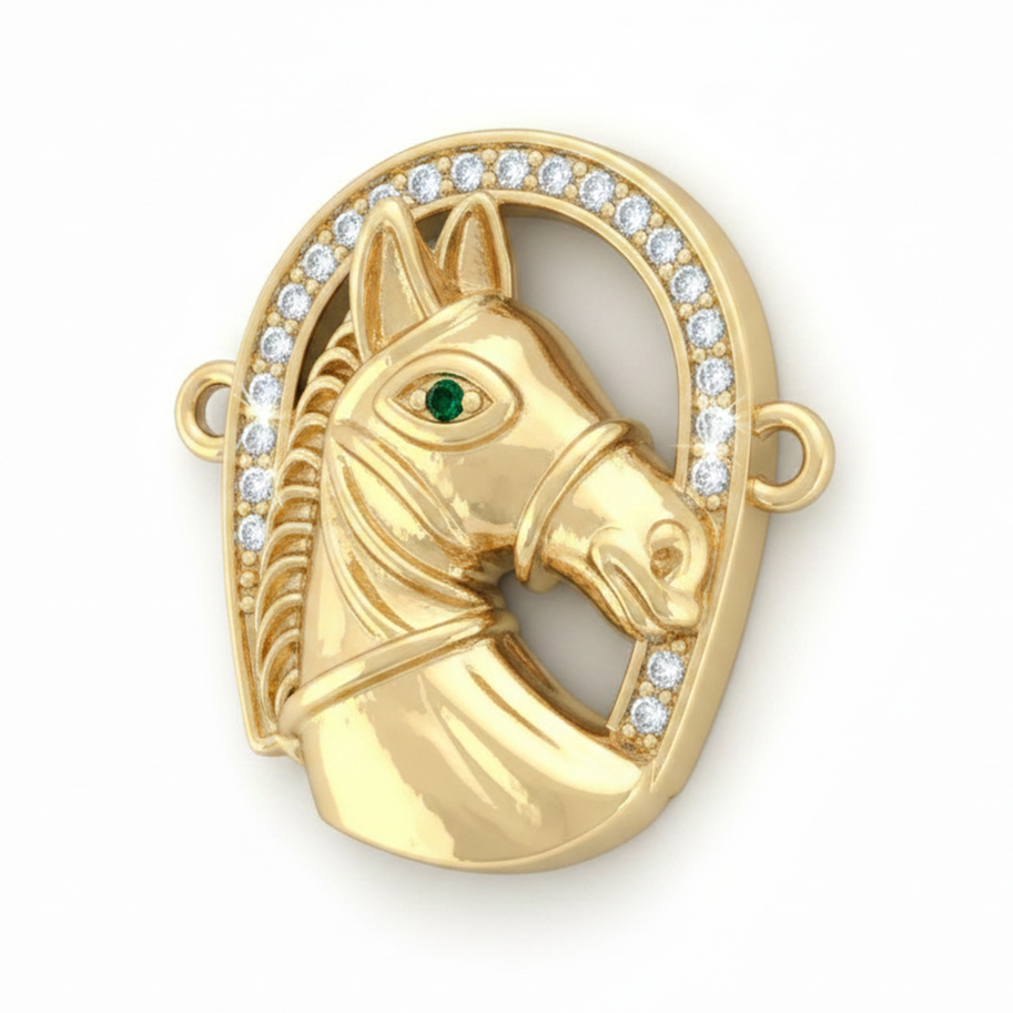 Dije Caballo Herradura Dorado Rodinado