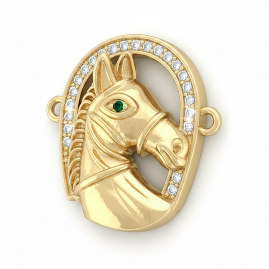 Dije Caballo Herradura Dorado Rodinado