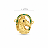Dije Caballo Herradura Piedra Verde Dorado Rodinado