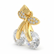 Dije Cereza Piedra Blanca Dorado Rodinado