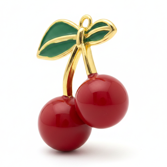 Dije Cereza XL Dorado Rodinado