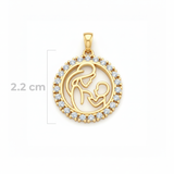 Dije Circulo Mamá e Hijo Dorado Rodinado