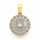 Dije Circulo Piedra Blanca Giratorio Rodinado