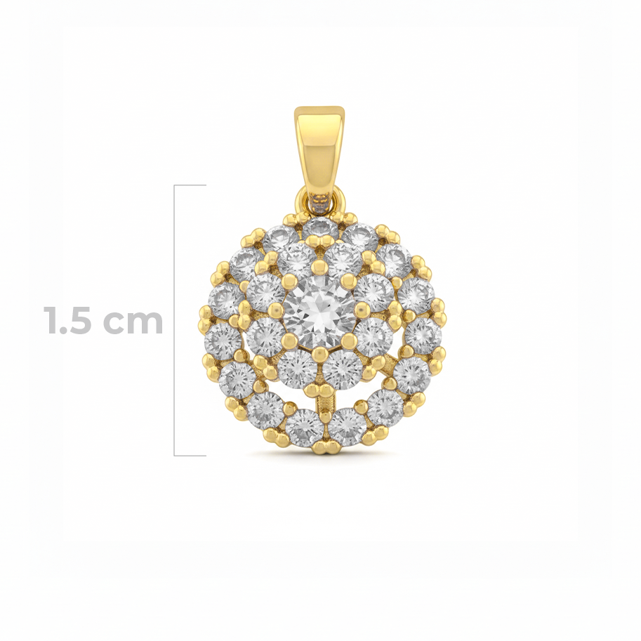 Dije Circulo Piedra Blanca Giratorio Rodinado
