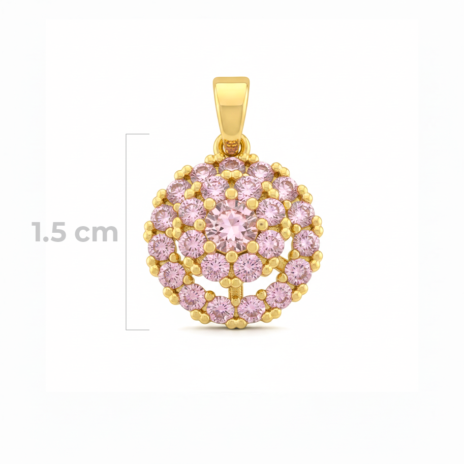 Dije Circulo Piedra Rosada Giratorio Rodinado