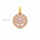 Dije Circulo Piedra Rosada Giratorio Rodinado