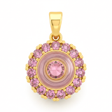 Dije Circulo Piedra Rosada Giratorio Rodinado